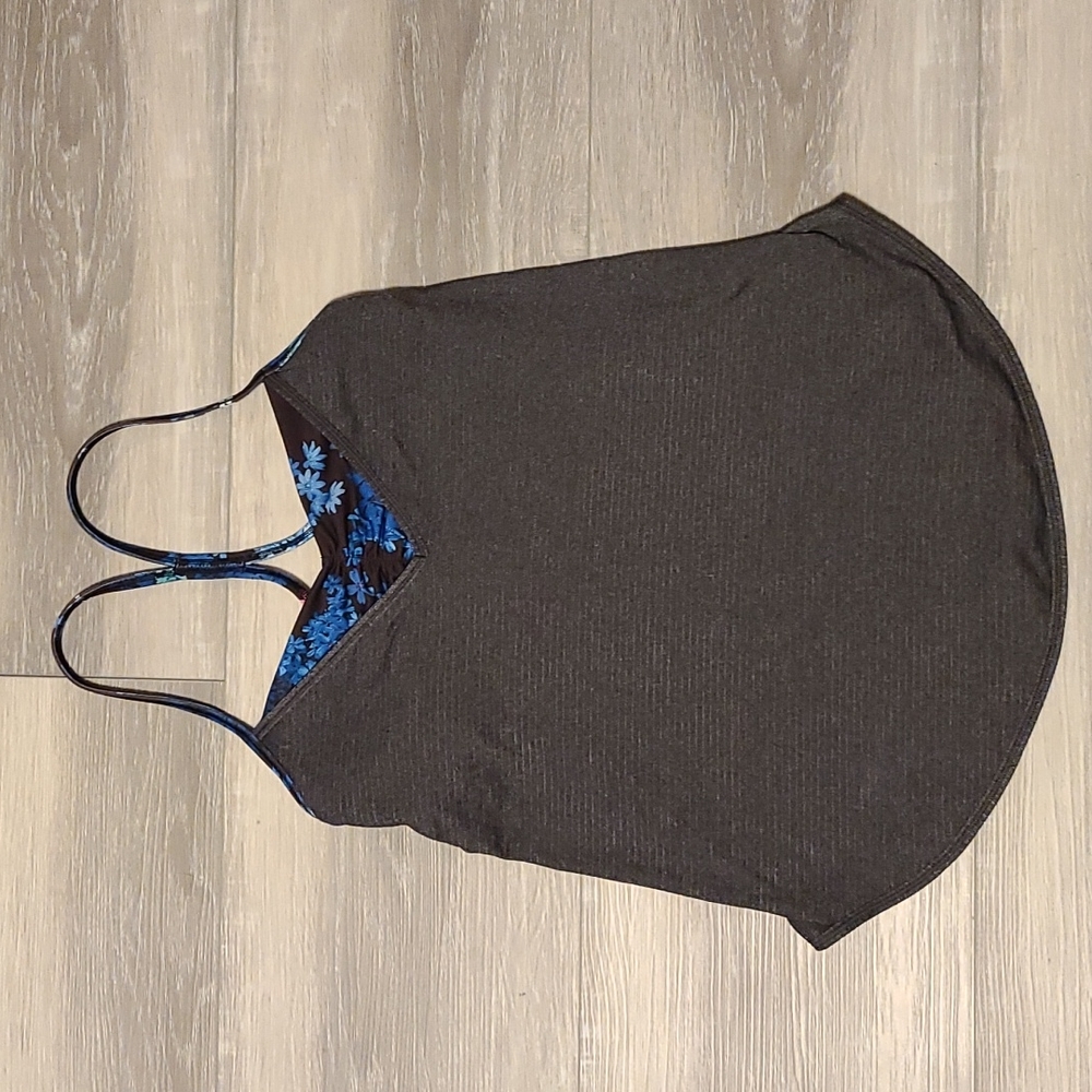 💀Lululemon Roll Out Tank in Heathered Black / Petal Pop Multi / Black - Picture 5 of 14